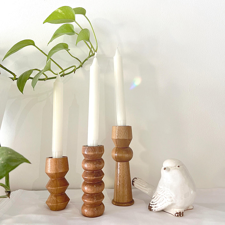 Natural Wood Candleholder